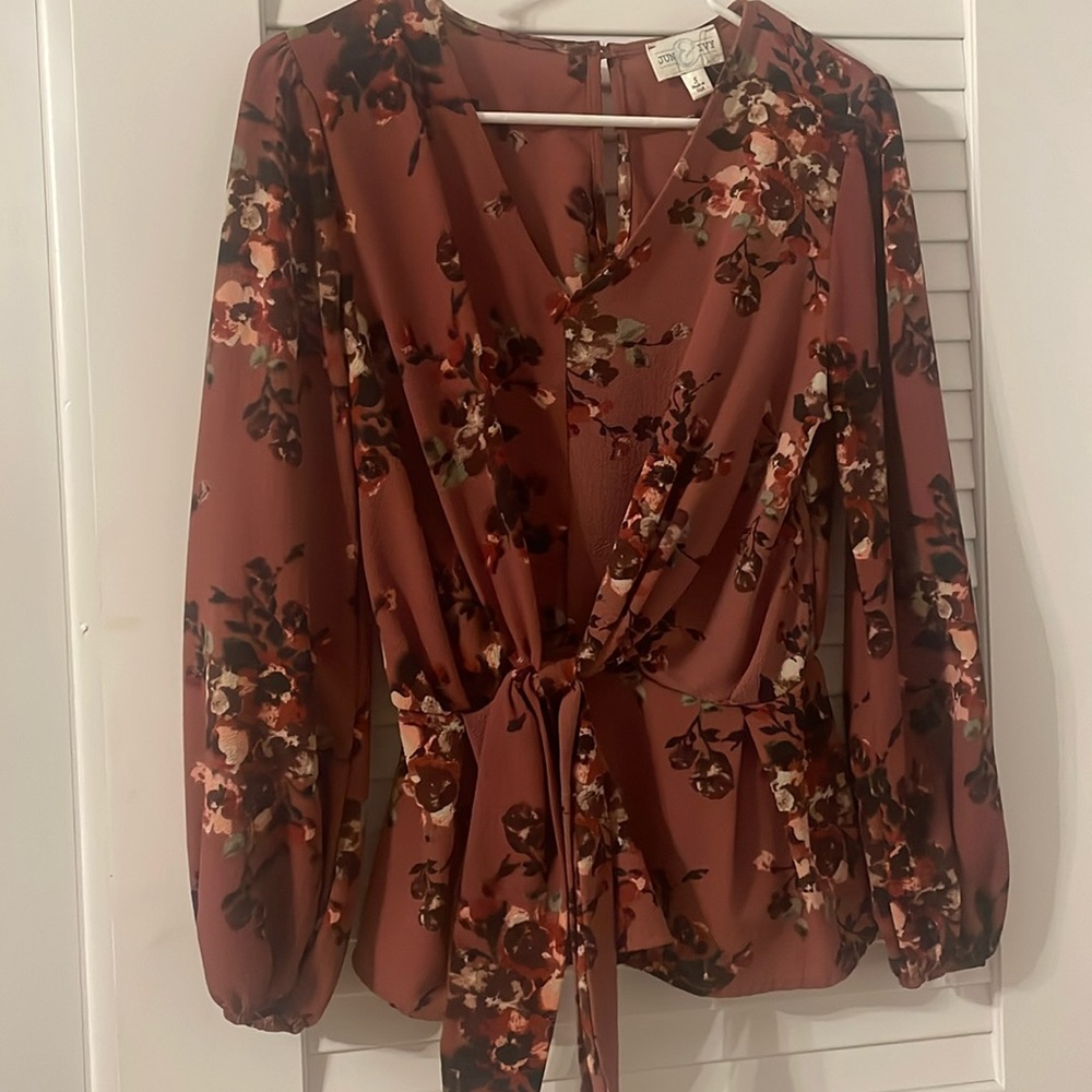 Plum colored flower blouse